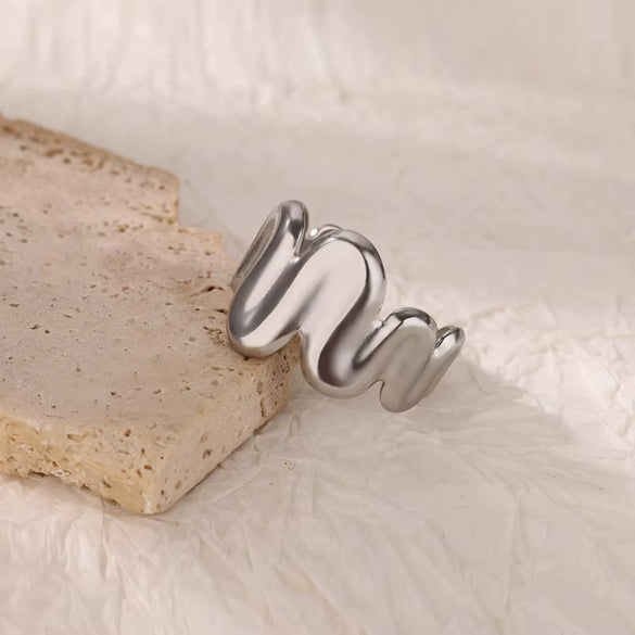 Wholesale Ring Titanium Steel And Stainless Steel Geometric Style 18K Gold Plated