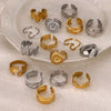 Wholesale Ring Titanium Steel And Stainless Steel Geometric Style 18K Gold Plated