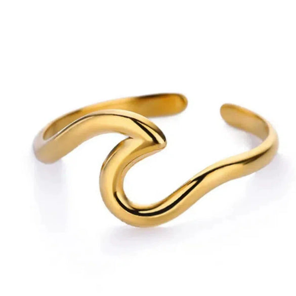 Wholesale Ring Titanium Steel And Stainless Steel Geometric Style 18K Gold Plated