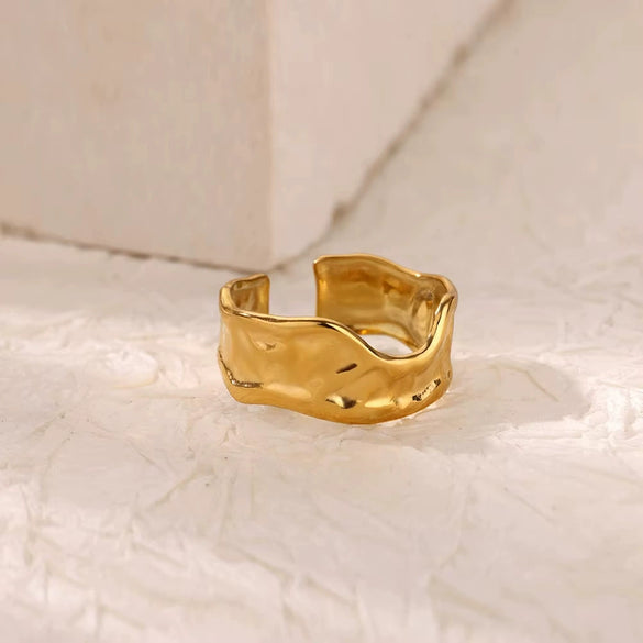 Wholesale Ring Titanium Steel And Stainless Steel Geometric Style 18K Gold Plated
