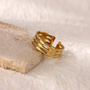 Wholesale Ring Titanium Steel And Stainless Steel Geometric Style 18K Gold Plated
