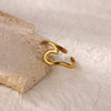 Wholesale Ring Titanium Steel And Stainless Steel Geometric Style 18K Gold Plated