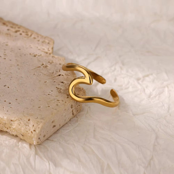 Wholesale Ring Titanium Steel And Stainless Steel Geometric Style 18K Gold Plated