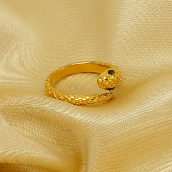 Wholesale Ring 316L Stainless Steel Animal Zodiac Rhombus Shaped Electroplated Retro Normcore Style