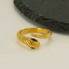 Wholesale Ring 316L Stainless Steel Animal Zodiac Rhombus Shaped Electroplated Retro Normcore Style