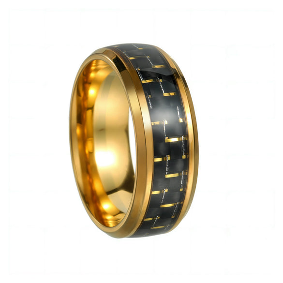 Wholesale Ring Titanium Steel Carbon Fiber Geometric Style Electroplating Unisex