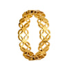 Wholesale Ring Titanium Steel Four Leaf Flower Hollow Laser Cutting Electroplated Women's Ring