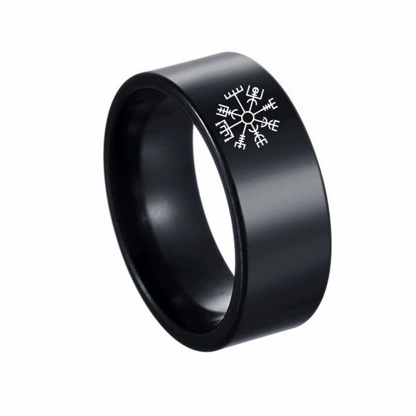 Wholesale Ring Titanium Steel Geometric Celtic Knot Viking Rune Laser Marking Unisex