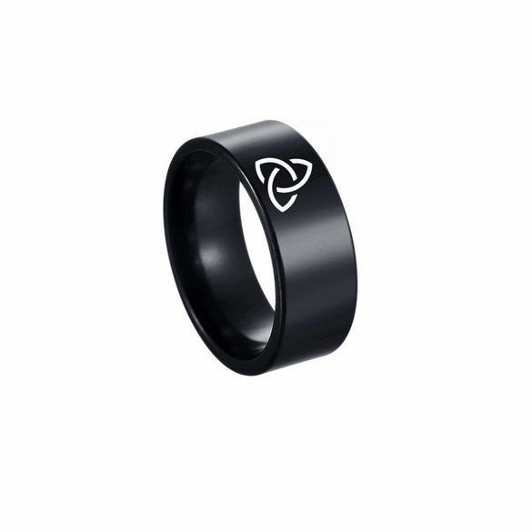 Wholesale Ring Titanium Steel Geometric Celtic Knot Viking Rune Laser Marking Unisex