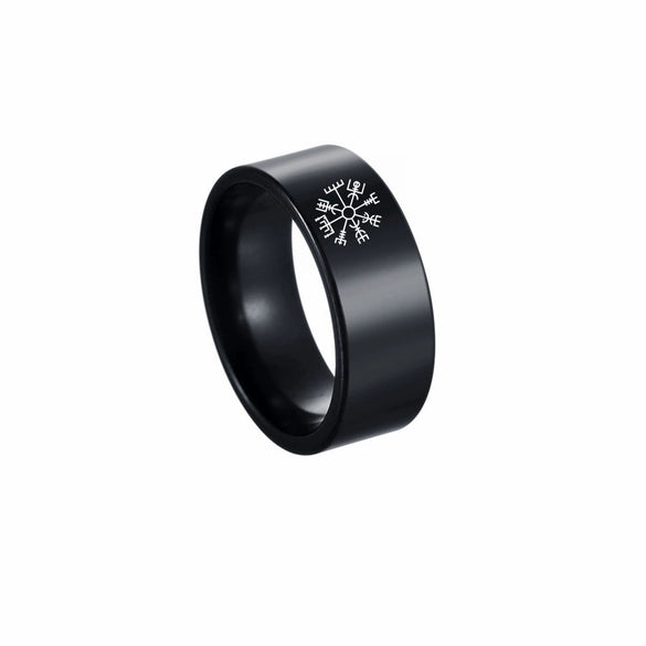 Wholesale Ring Titanium Steel Geometric Celtic Knot Viking Rune Laser Marking Unisex