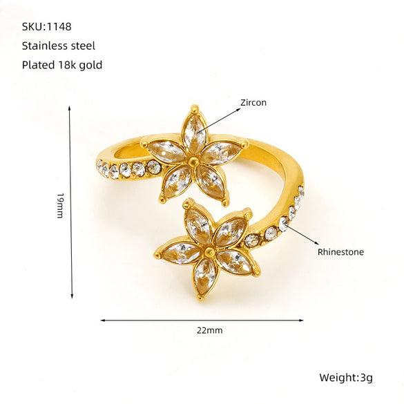 Wholesale Ring Titanium Steel Geometric Electroplated Fashion Light Luxury