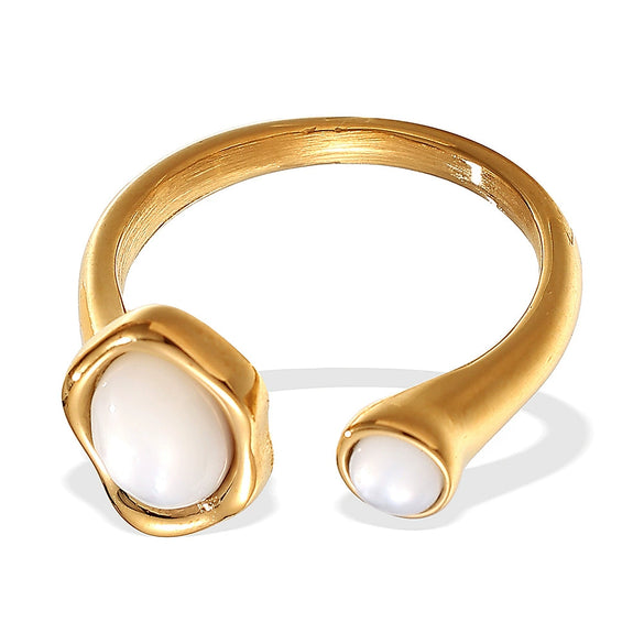Wholesale Ring 316L Stainless Steel Geometric Electroplated Fashion Retro Style For Women