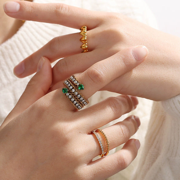 Wholesale Ring 316L Stainless Steel Geometric Electroplating Fashion Women's
