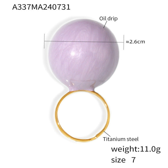 Wholesale Ring 316L Stainless Steel Geometric Exaggerated Open Plated 18K Gold For Women