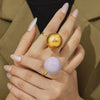 Wholesale Ring 316L Stainless Steel Geometric Exaggerated Open Plated 18K Gold For Women