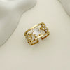 Wholesale Ring Titanium Steel Geometric Flower Style 14K Gold Plated