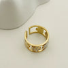 Wholesale Ring Titanium Steel Geometric Flower Style 14K Gold Plated