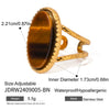 Wholesale Ring Titanium Steel Geometric French Retro Style Set With Gems