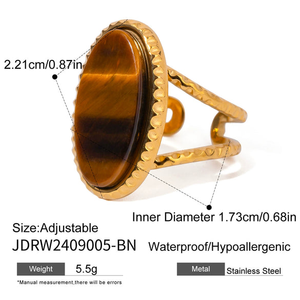 Wholesale Ring Titanium Steel Geometric French Retro Style Set With Gems