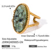 Wholesale Ring Titanium Steel Geometric French Retro Style Set With Gems