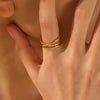 Wholesale Ring Titanium Steel Geometric Hip Hop Style Electroplated Opening Adjustable Women's
