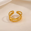 Wholesale Ring Titanium Steel Geometric Hip Hop Style Electroplated Opening Adjustable Women's