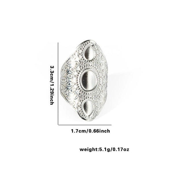 Wholesale Ring Titanium Steel Geometric Hollow Heart Flower Leaves Letters Numbers Text Electroplated Unisex Opening