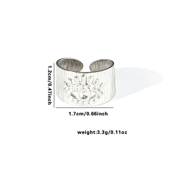 Wholesale Ring Titanium Steel Geometric Hollow Heart Flower Leaves Letters Numbers Text Electroplated Unisex Opening