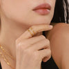 Wholesale Ring Titanium Steel Geometric Hollow Retro Light Luxury Electroplated Unisex