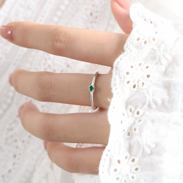 Wholesale Ring 316L Stainless Steel Geometric Inlaid Zircon Simple Women's