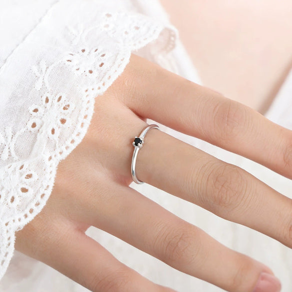 Wholesale Ring 316L Stainless Steel Geometric Inlaid Zircon Simple Women's