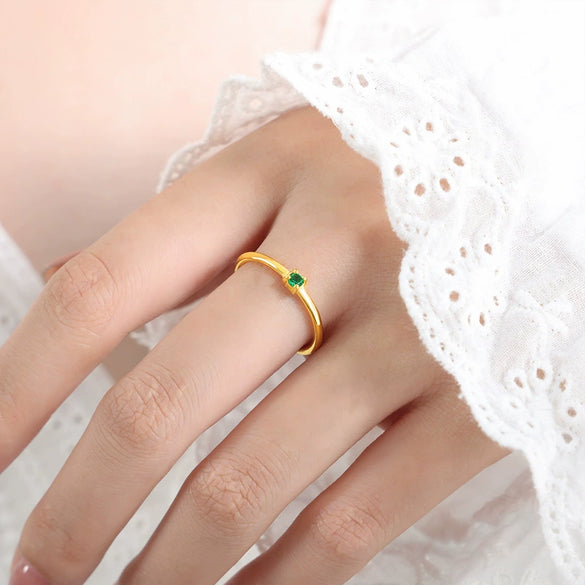 Wholesale Ring 316L Stainless Steel Geometric Inlaid Zircon Simple Women's