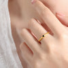 Wholesale Ring 316L Stainless Steel Geometric Inlaid Zircon Simple Women's