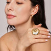 Wholesale Ring 316L Stainless Steel Geometric Light Luxury Electroplated Round Swirl Opening Adjustable Unisex