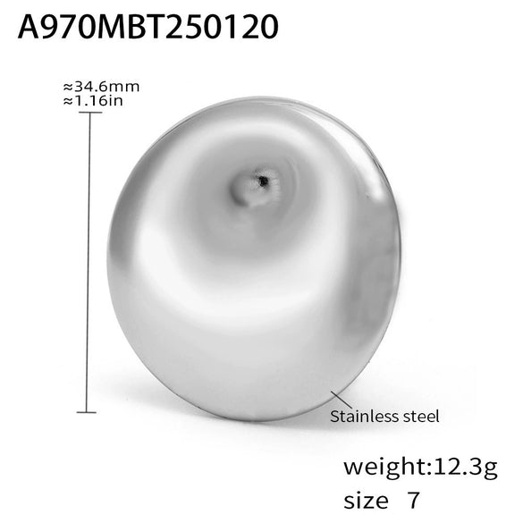 Wholesale Ring 316L Stainless Steel Geometric Light Luxury Electroplated Round Swirl Opening Adjustable Unisex