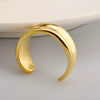 Wholesale Ring Titanium Steel Geometric Metallic Concave Irregular Wide And Narrow Opening Adjustable Electroplated Real Gold