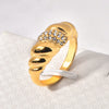Wholesale Ring Titanium Steel Geometric Microinlaid Zircon Vacuum Plating Women's