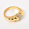 Wholesale Ring Titanium Steel Geometric Microinlaid Zircon Vacuum Plating Women's