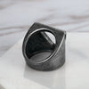 Wholesale Ring Titanium Steel Geometric Oil Treated Men's Ring