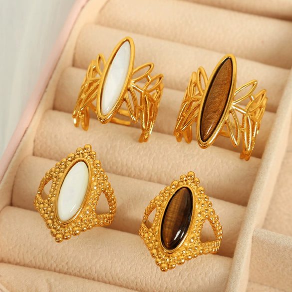 Wholesale Ring 316L Stainless Steel Geometric Retro Bohemian Style Electroplating For Women