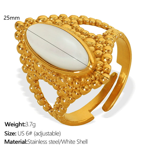 Wholesale Ring 316L Stainless Steel Geometric Retro Bohemian Style Electroplating For Women