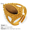 Wholesale Ring 316L Stainless Steel Geometric Retro Bohemian Style Electroplating For Women