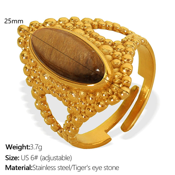 Wholesale Ring 316L Stainless Steel Geometric Retro Bohemian Style Electroplating For Women