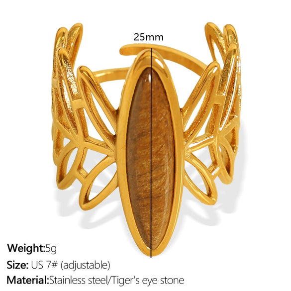 Wholesale Ring 316L Stainless Steel Geometric Retro Bohemian Style Electroplating For Women