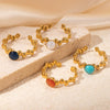 Wholesale Ring Titanium Steel Geometric Retro Light Luxury Electroplating For Women
