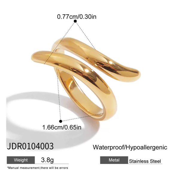 Wholesale Ring Titanium Steel Geometric Style Electroplated Jewelry For Women