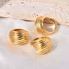 Wholesale Ring Titanium Steel Geometric Style Gold Plated