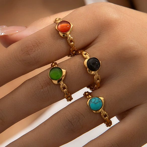 Wholesale Ring Titanium Steel Geometric U Shape Electroplating Love Design Light Luxury Opening
