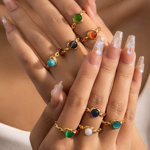 Wholesale Ring Titanium Steel Geometric U Shape Electroplating Love Design Light Luxury Opening