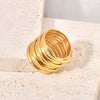 Wholesale Ring Titanium Steel Geometric U Shape Electroplating Style